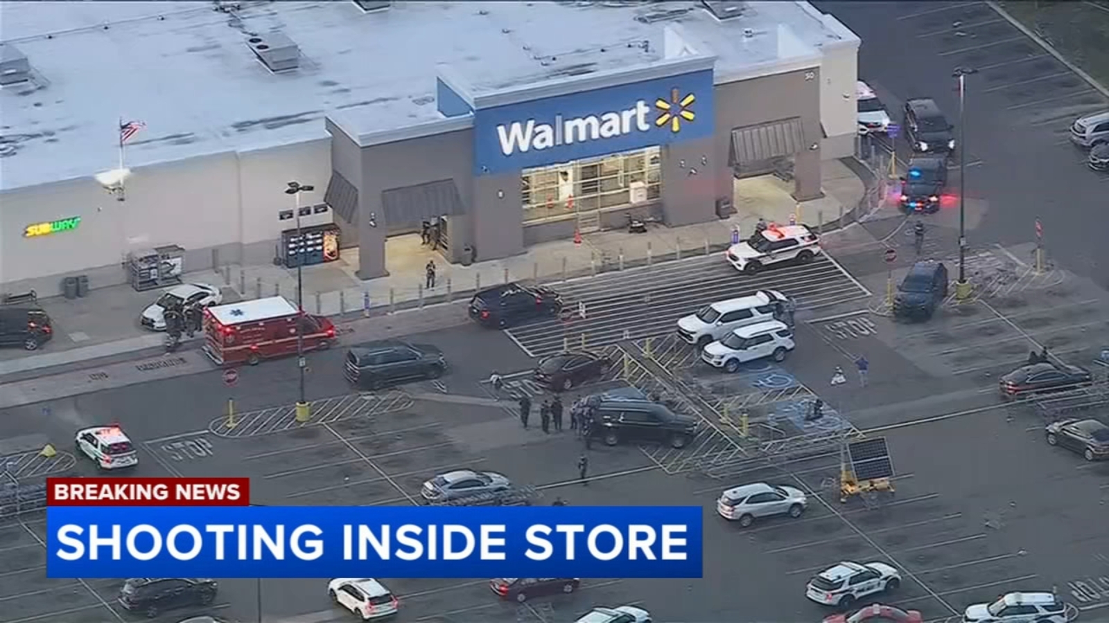 Darby Township, Pa. Walmart employee shot during argument between 2 men; suspect wanted