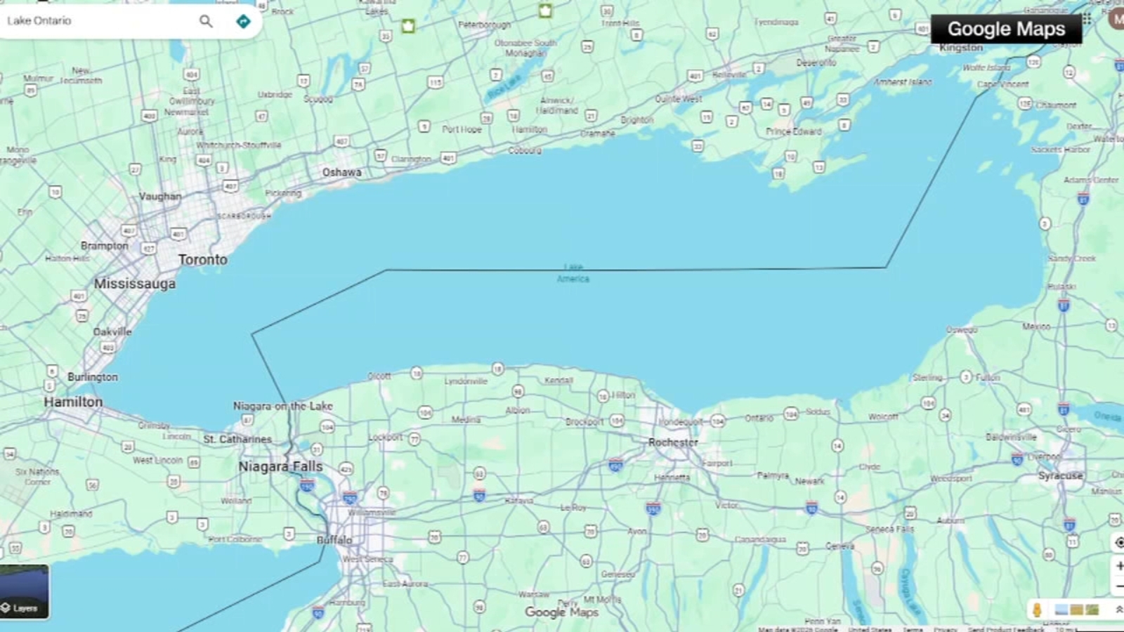 Google Maps now shows Lake America for US users after Trump orders Lake Ontario name change