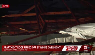 Apartment roof ripped off by winds during overnight storm