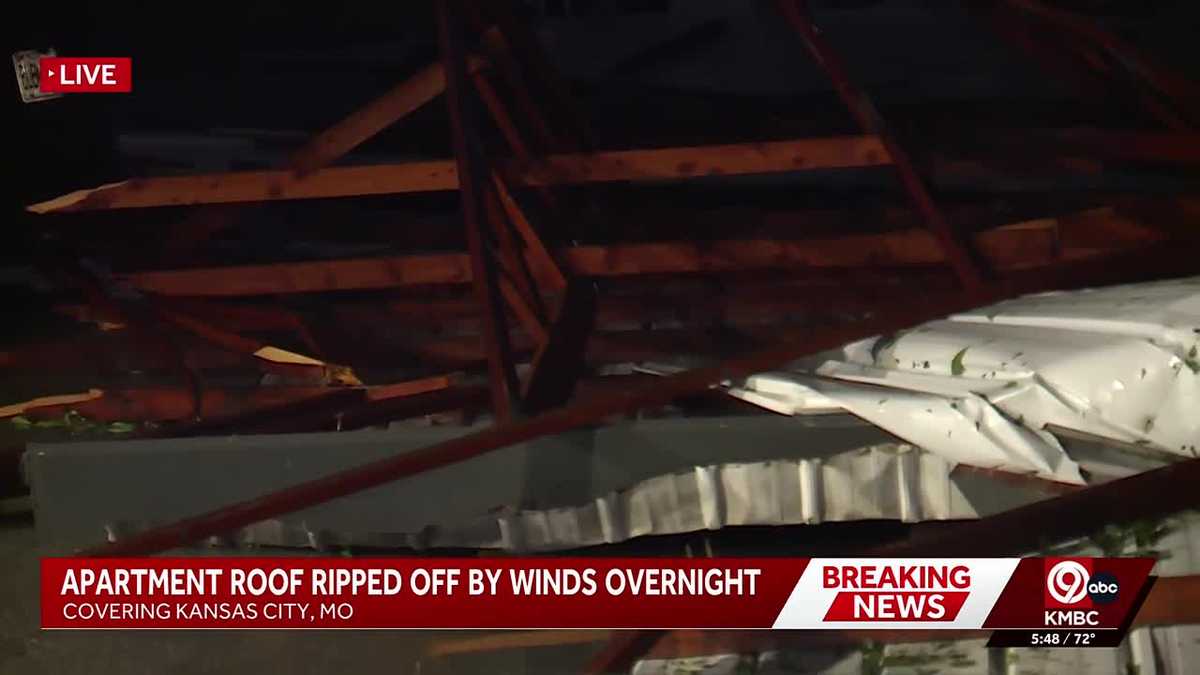 Apartment roof ripped off by winds during overnight storm