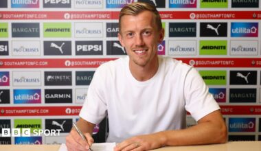 James Ward-Prowse (right) with technical director Johannes Spors (left)