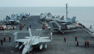 U.S. Navy aircraft carrier U.S.S. George Washington is pictured during Freedom Edge trilateral exercise among United State...