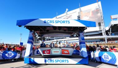 Nov 16, 2025; Denver, Colorado, USA; General view of CBS Sports NFL today broadcast before the game between the Kansas City Chiefs against the Denver Broncos at Empower Field at Mile High.