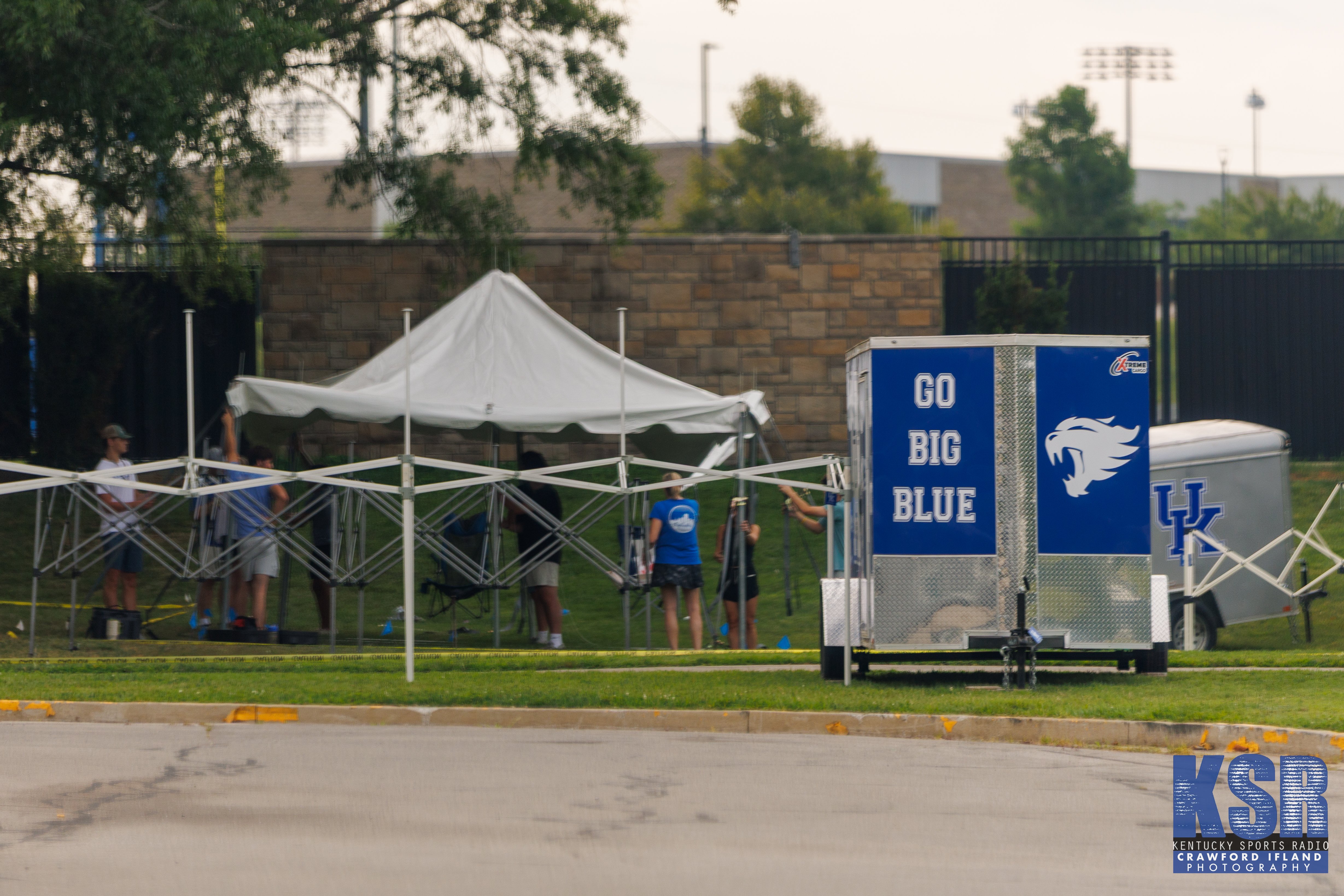 LEXINGTON, KENTUCKY - AUGUST 08: Fans set up their tailgates before the 2026-2027 football season at the Kroger Field on August 8, 2026 in Lexington, Kentucky. (Photo by Crawford Ifland/Kentucky Sports Radio/On3)