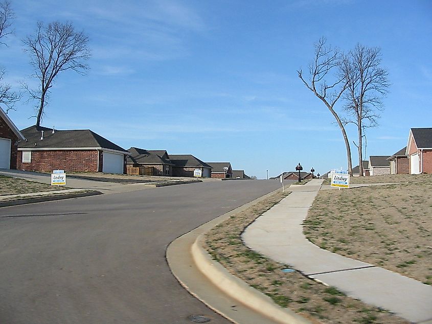New residential construction in Centerton, Arkansas.