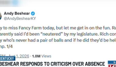Beshear fires back at Paul, Barr after missing Fancy Farm picnic