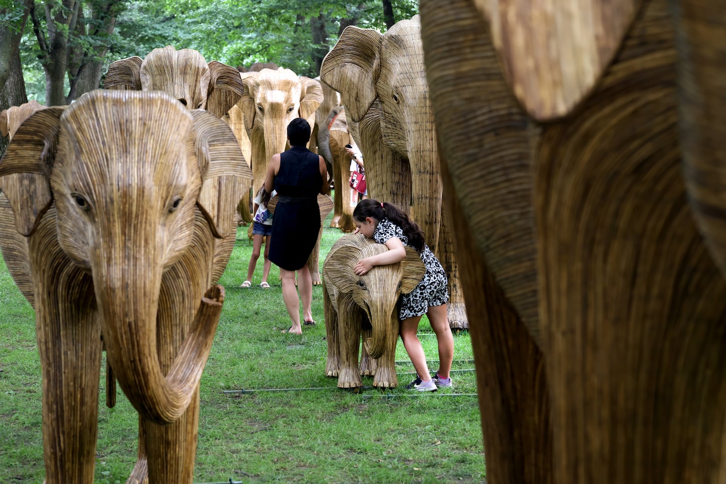 Zabel Vergara, 8, visited the The Great Elephant Migration on Aug. 8.