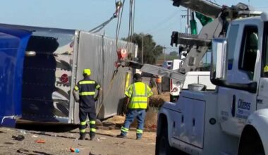 Big rig carrying J. Cole's concert equipment crashes along Interstate 5 in Yolo County