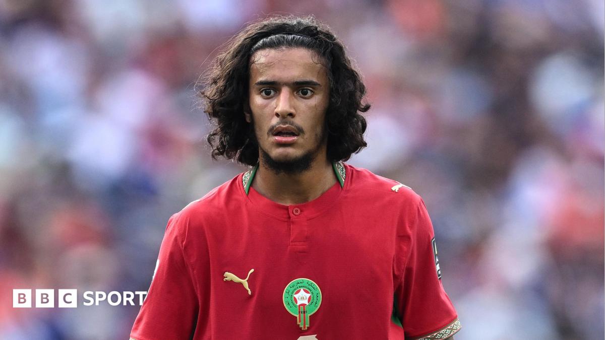 Ayyoub Bouaddi playing for Morocco