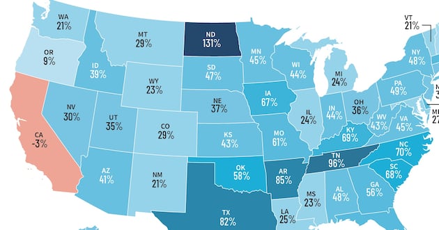 Church membership growth across U.S. states over 25 years – Church News