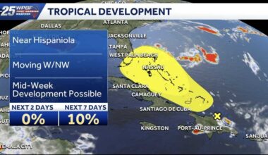 South Florida to get rain from Dolly remnants