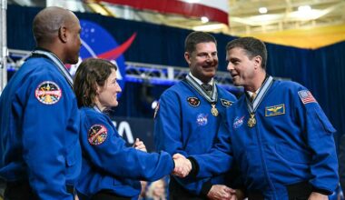Artemis II astronauts honored with space medal for moonshot