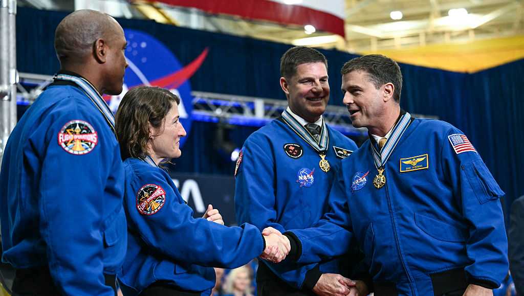 Artemis II astronauts honored with space medal for moonshot