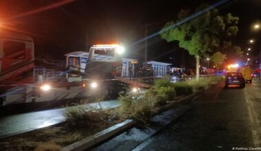 France: Car rams crowd at bus stop in Caen