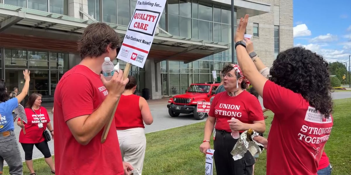 UVM Medical Center support staff picket as contracts expire, talks stall