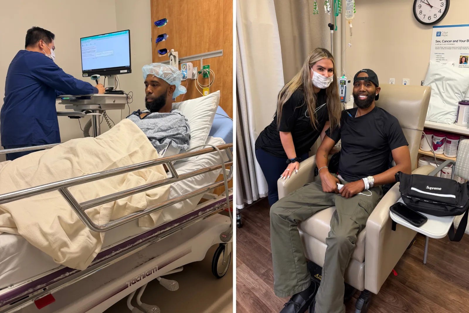 Kenny Berbick in hospital following diagnosis.