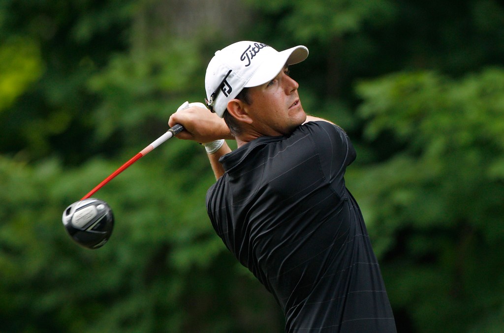 Matt McQuillan of Canada hits a drive during the first round of the John Deere Classic at TPC Deere Run on July 7, 2011 in Silvis, Illinois. 