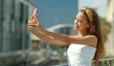 woman taking selfie