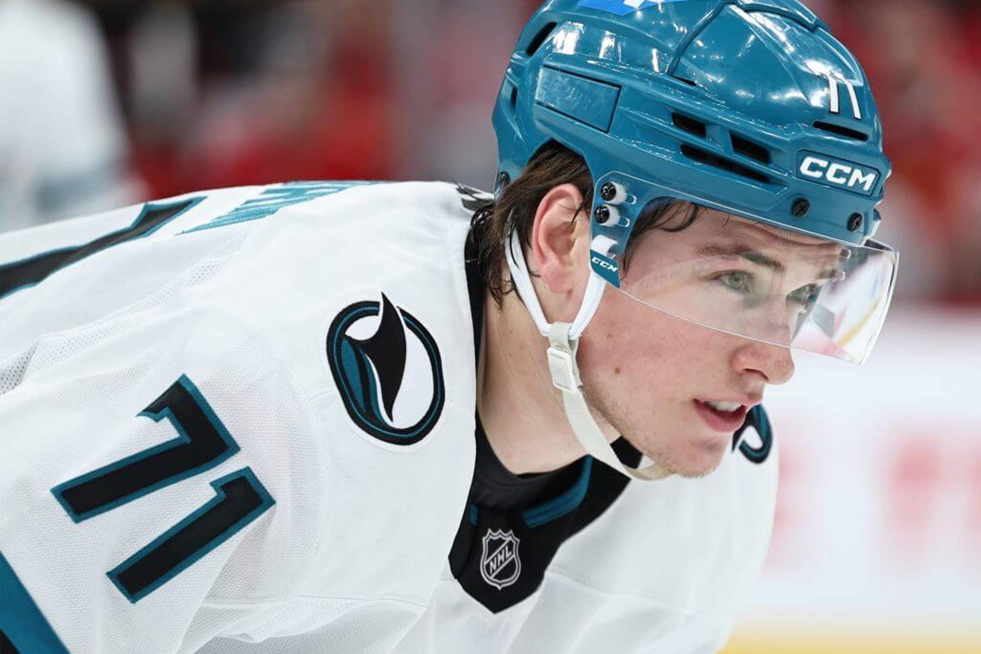 Macklin Celebrini #71 of the San Jose Sharks.