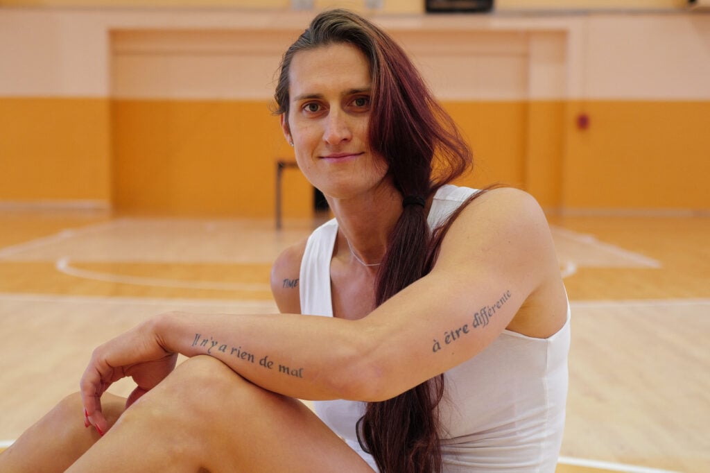 Monaco Basket Association (MBA)'s player Julie Tetart poses at the Gymnase de l'Annonciade.