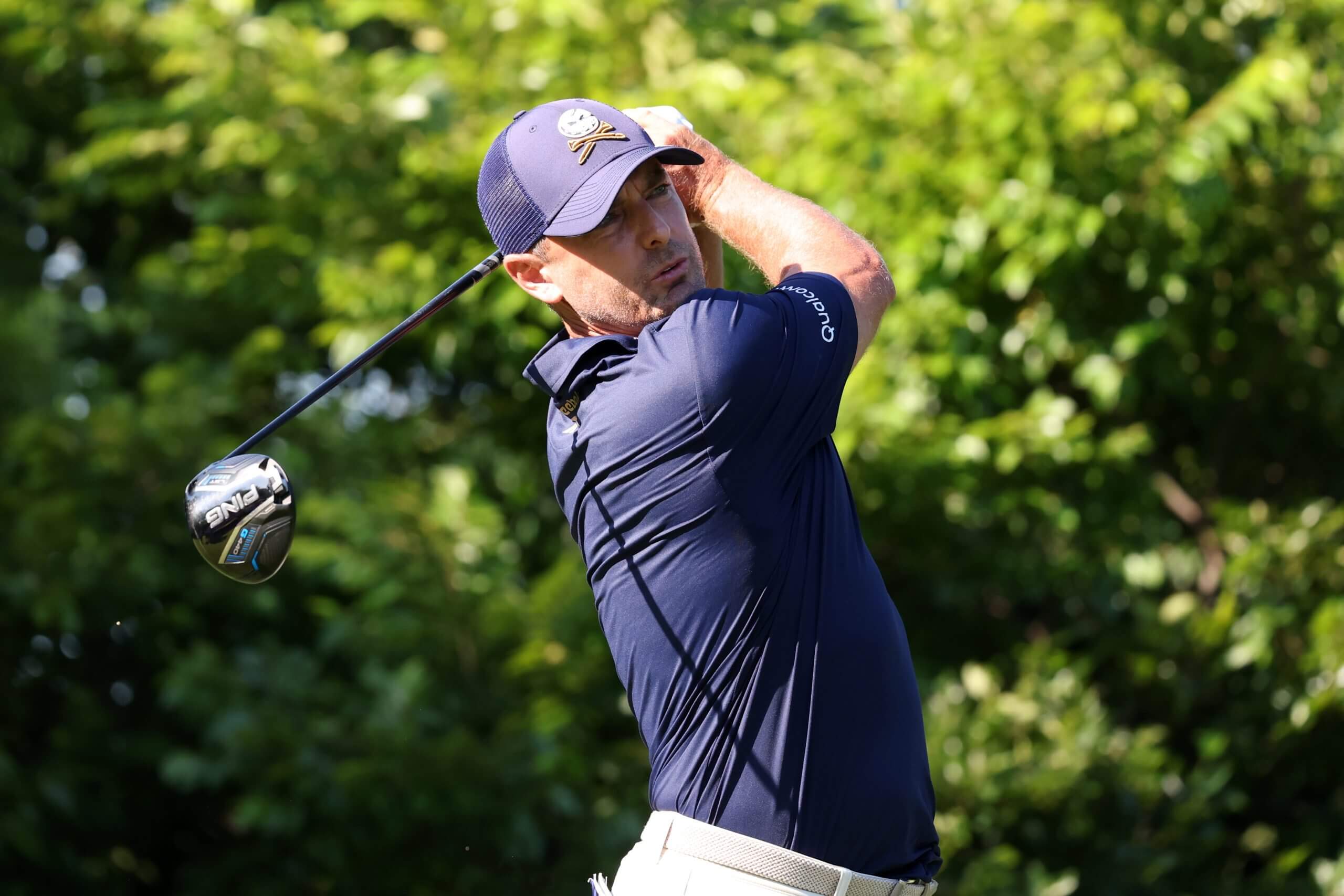 Charles Howell III swings his driver during LIV New York.