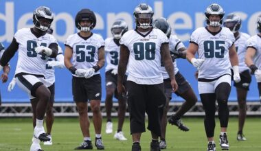 Eagles training camp: Jonathan Greenard update, why Jalen Carter is 10 pounds lighter