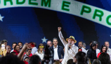 Brazilian President Luiz Inácio Lula da Silva speaks during the Workers' Party convention in São Paulo on Aug. 2