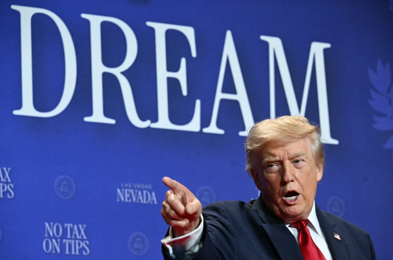 President Donald Trump speaks during an event at Red Rock Casino Resort and Spa in Las Vegas, Nevada, on August 5, 2026.