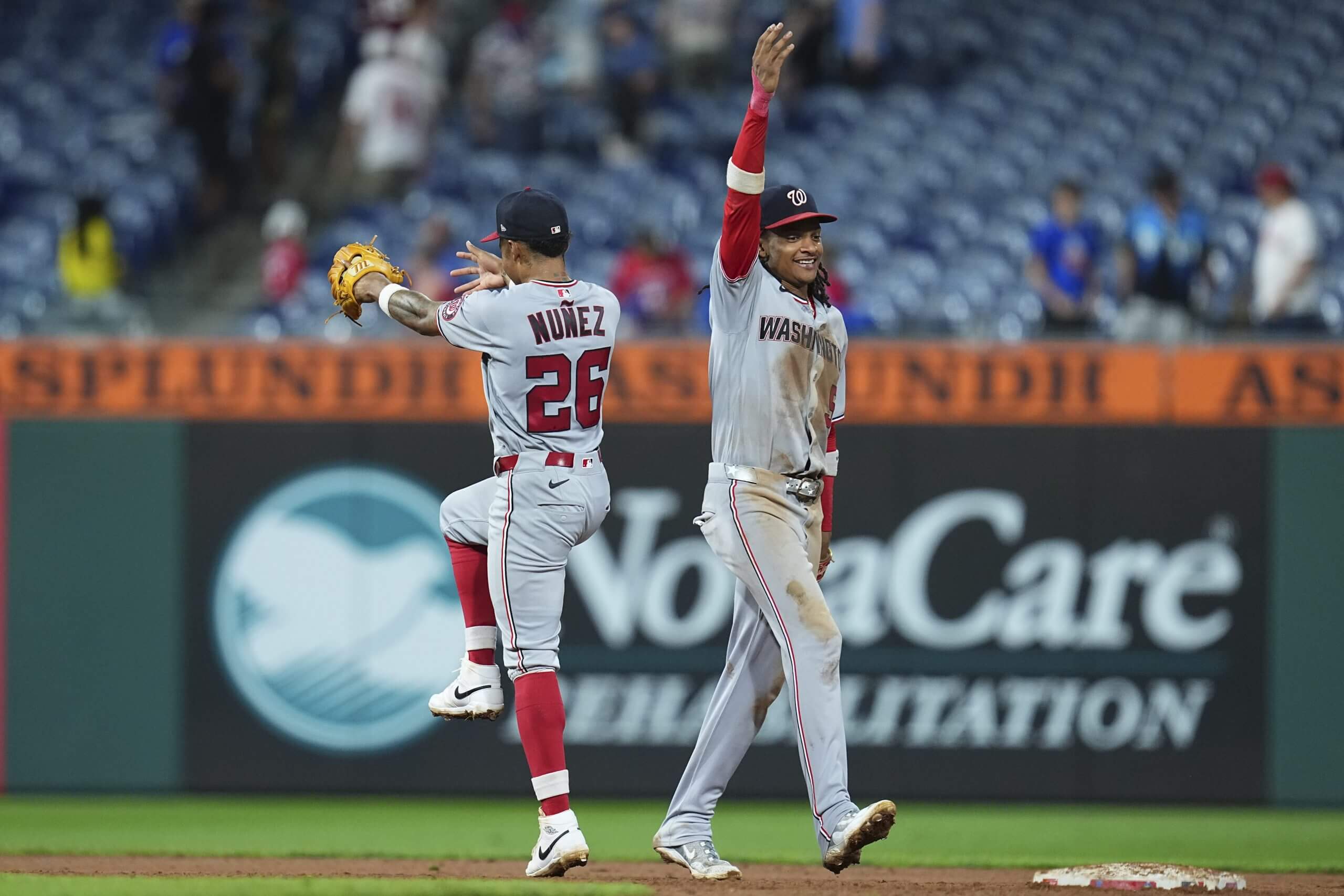 Nasim Nuñez and CJ Abrams celebrate