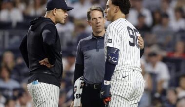 Yankees’ George Lombard Jr. exits with knee discomfort, will undergo imaging