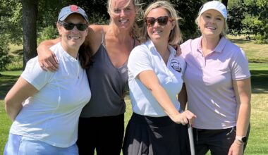 A foursome from a previous Eden Prairie Lions Club Charity Golf Tournament poses for a photo. The annual event raises money for local service projects and returns Aug. 10 for its fifth year. Submitted photo