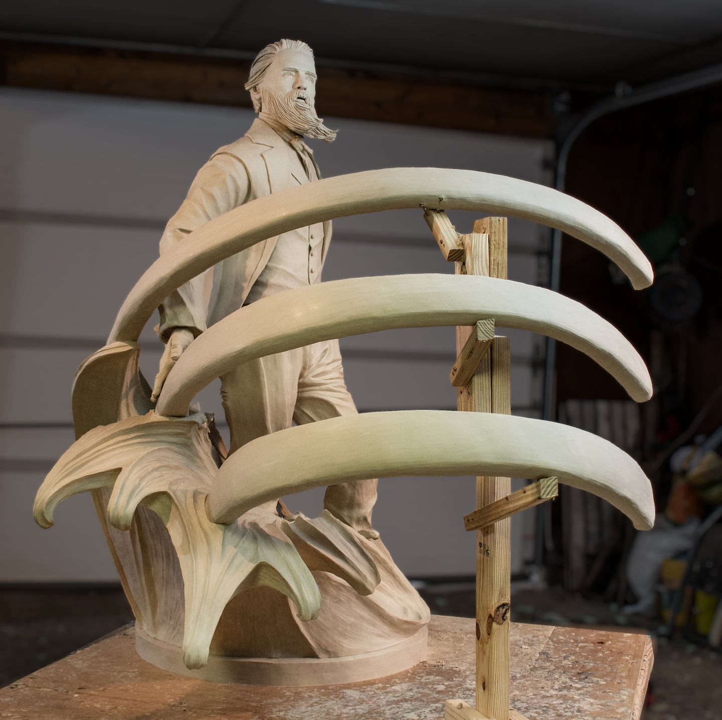 Melville in the ribs of a whale. The sculpture by Stefanie Rocknak will be unveiled this weekend.
