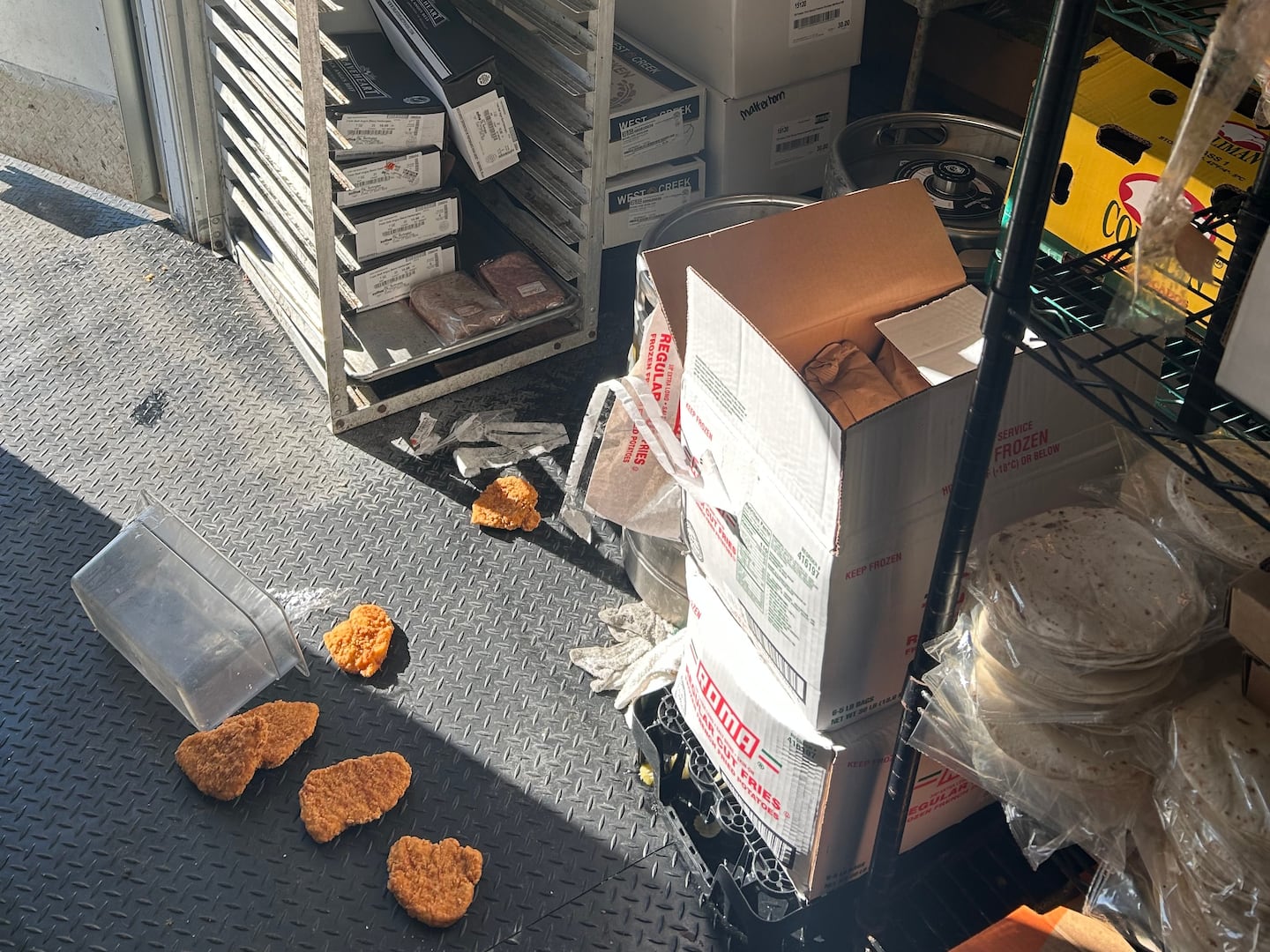 A bear entered The Matterhorn Bar & Restaurant in Stowe, Vt., in early June and ate frozen chicken patties. The walk-in cooler was a mess when it left.