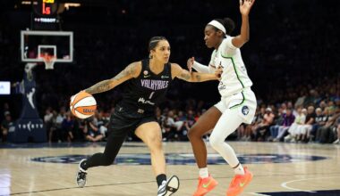 Gabby Williams (left) scored 15 points for the Valkyries in Monday's win over the Lynx.