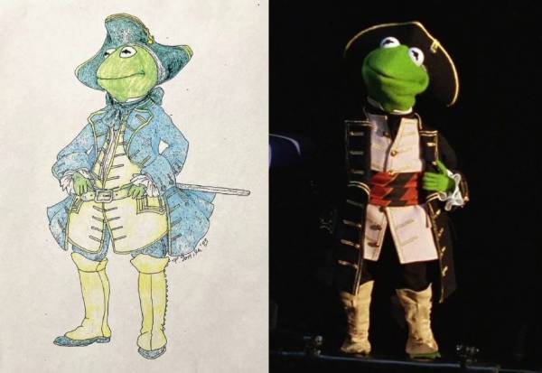 Polly Smith's concept sketch for Capt. Smollett's costume in Muppet Treasure Island (1996)