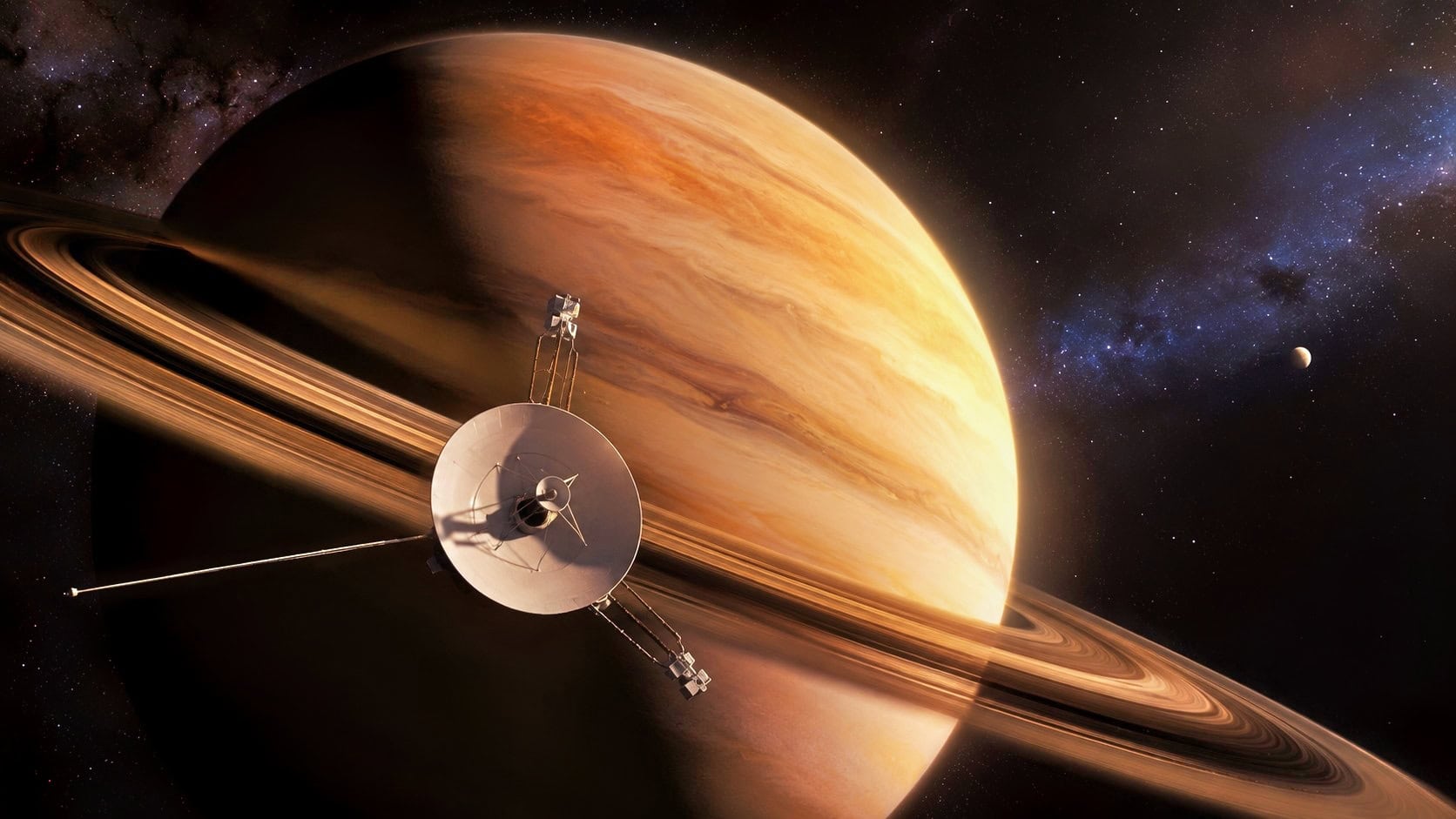 Pioneer 11 Probe NASA and Saturn Artist Rendering