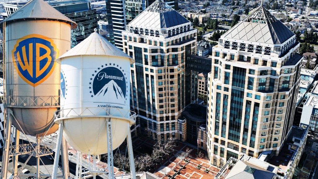 WBD & Paramount water towers Ronald V. Dellums Federal Building complex in downtown Oakland, Calif.