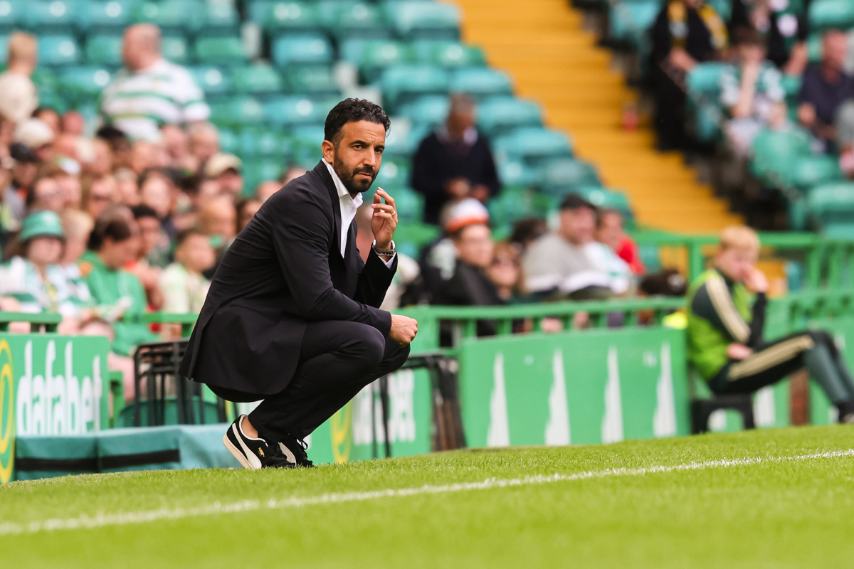 GLASGOW, SCOTLAND - JULY 25: AC Milan Manager Ruben Amorim during the Celtic v AC Milan match in a pre-season friendly at Celtic Park on July 25, 2026 in Glasgow, Scotland. (Photo by WM Sport Media/Getty Images)