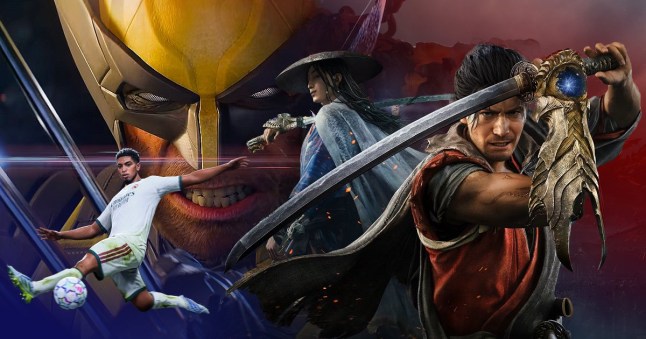 Collage of Wolverine Onimusha and EA Sports FC 27 characters