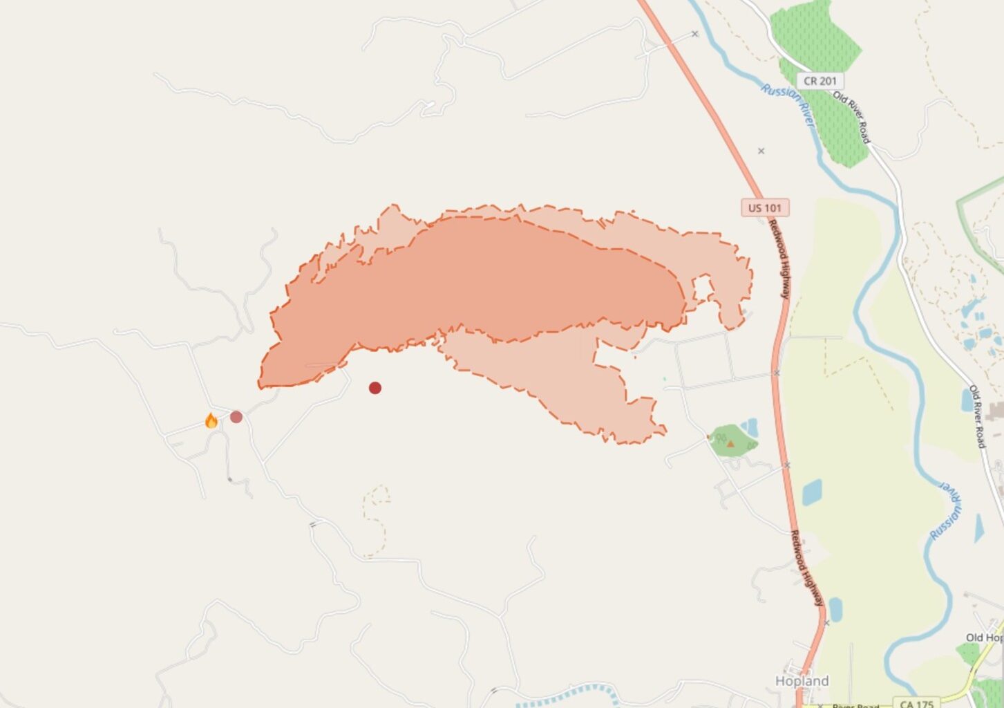 Map: Feliz Fire near Hopland in Mendocino County - The Press Democrat