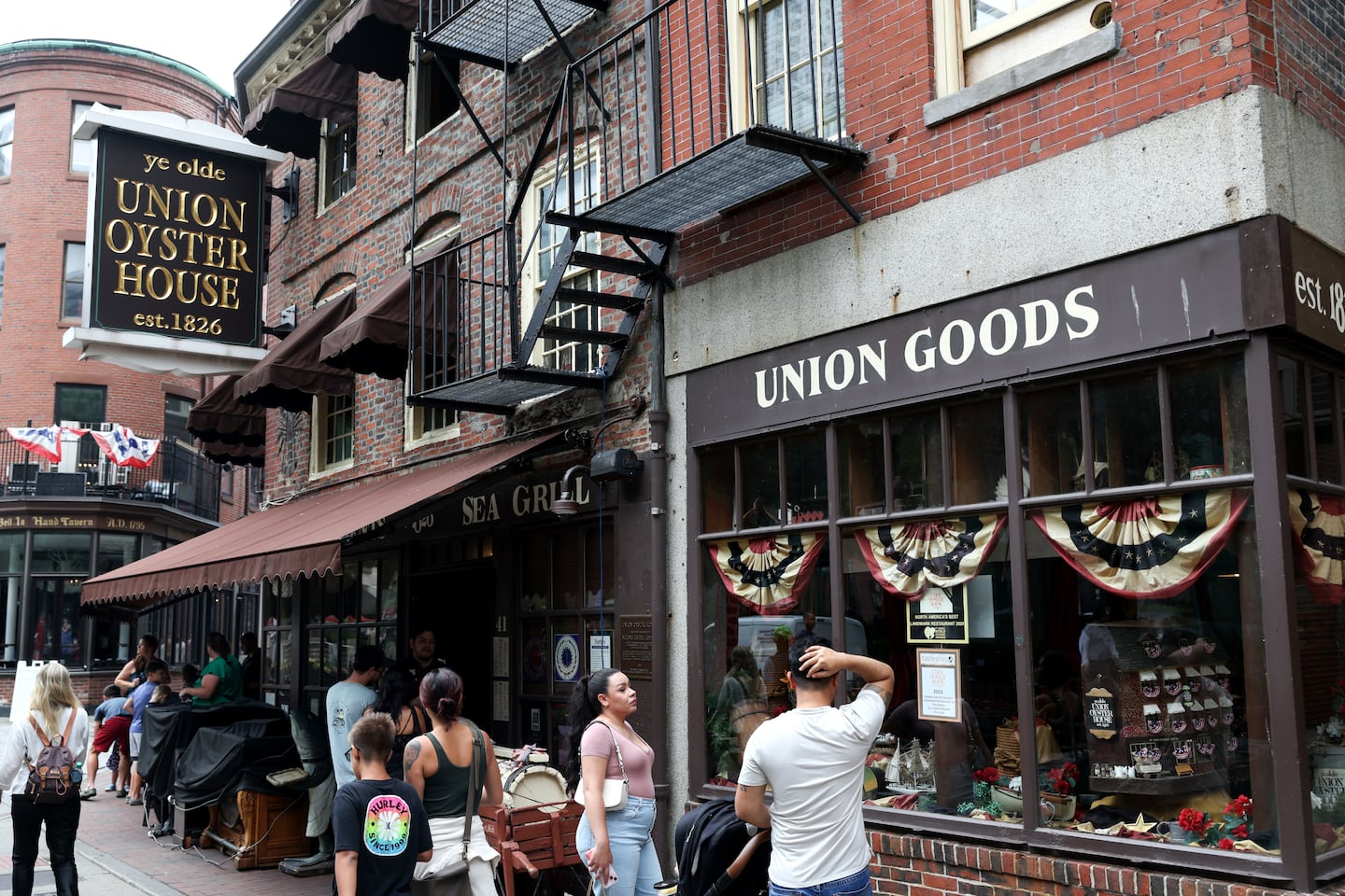 An exterior of the iconic Union Oyster House in Boston.