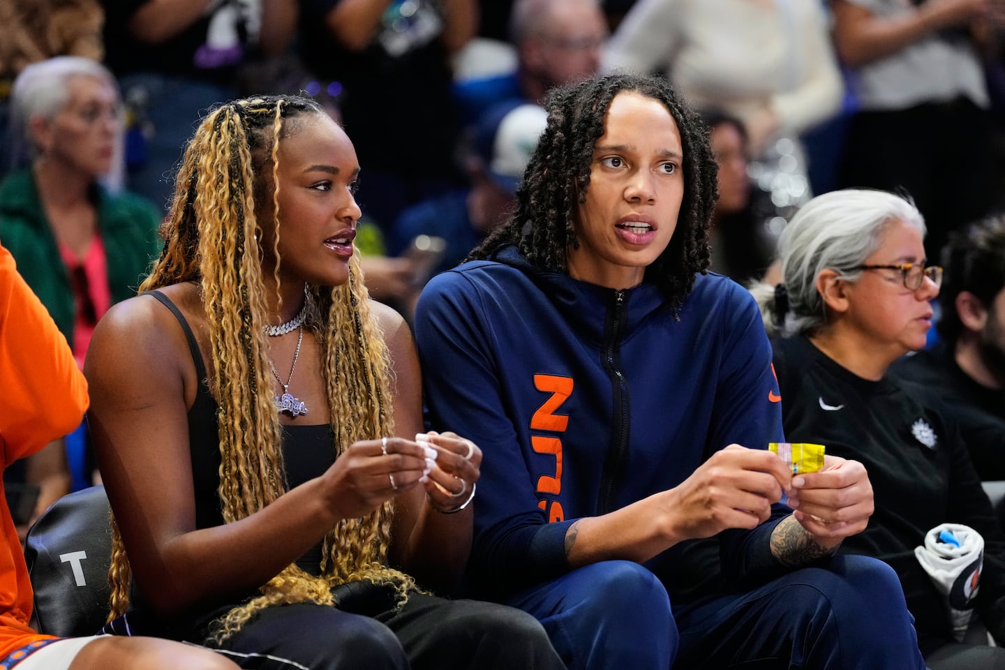 The Sun fell to 1-13 without leading scorer Brittney Griner (right). She missed her fourth straight game with a left knee injury.