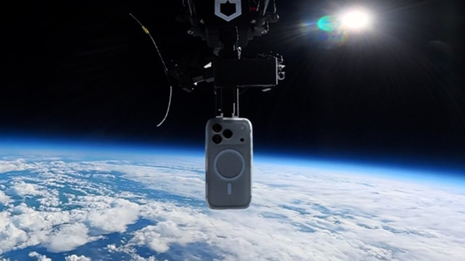The stratospheric phone drop test. Photo courtesy of Guinness World Records