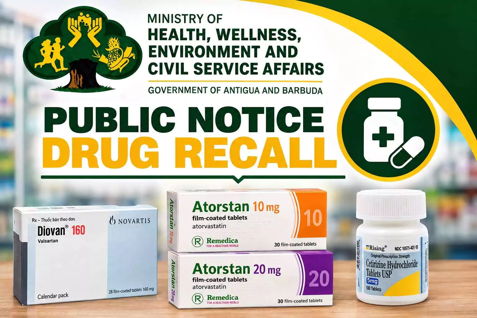 Ministry of Health Recalls Three Medications Over Quality and Contamination Concerns - Antigua News
