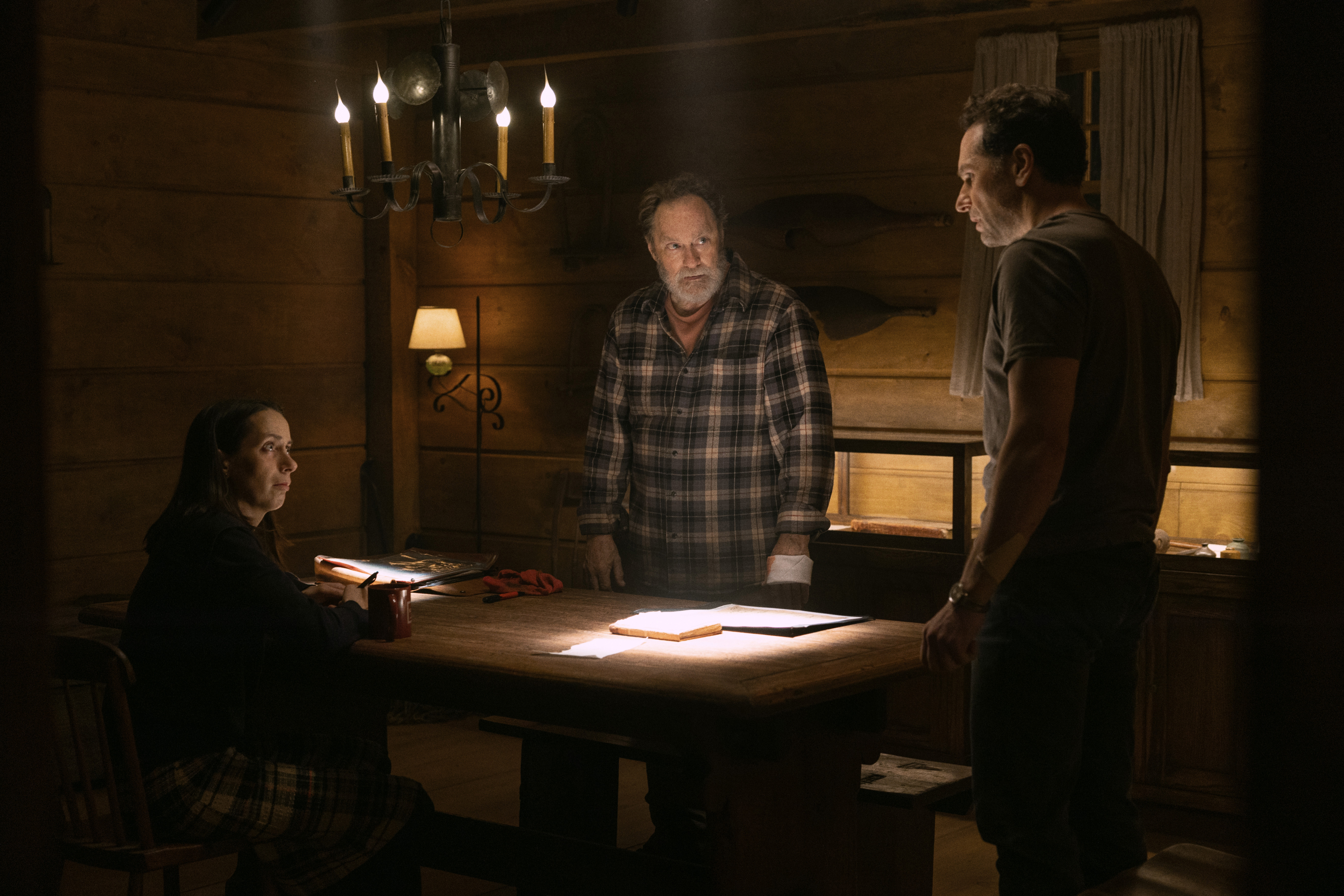 Kate O'Flynn, Stephen Root, and Matthew Rhys in 'Widow's Bay'