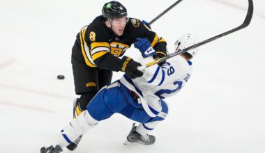 Mason Lohrei has improved in each of his three seasons with the Bruins, but he was left out of the lineup for the final three games of the playoff series against the Sabres.