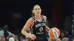 FILE — Portland Fire guard Carla Leite, shown in this Sunday, Aug. 16, 2026 file photo, did not play Sunday against Golden State as she prepares for World Cup play.