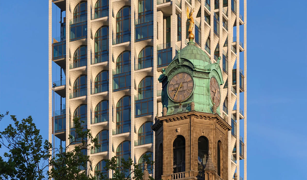 ODA completes arching tower above historic Rotterdam post office | News