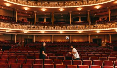 FC Cincinnati defender Miles Robinson (from left) and forward Kenji Mboma Dem practice heading a soccer ball among theater seats inside Music Hall in Cincinnati.