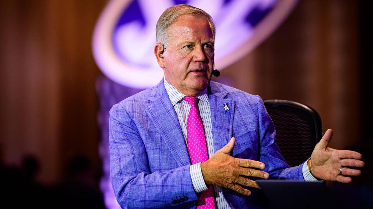 Brian Kelly's game-by-game 2026 predictions for LSU, Notre Dame